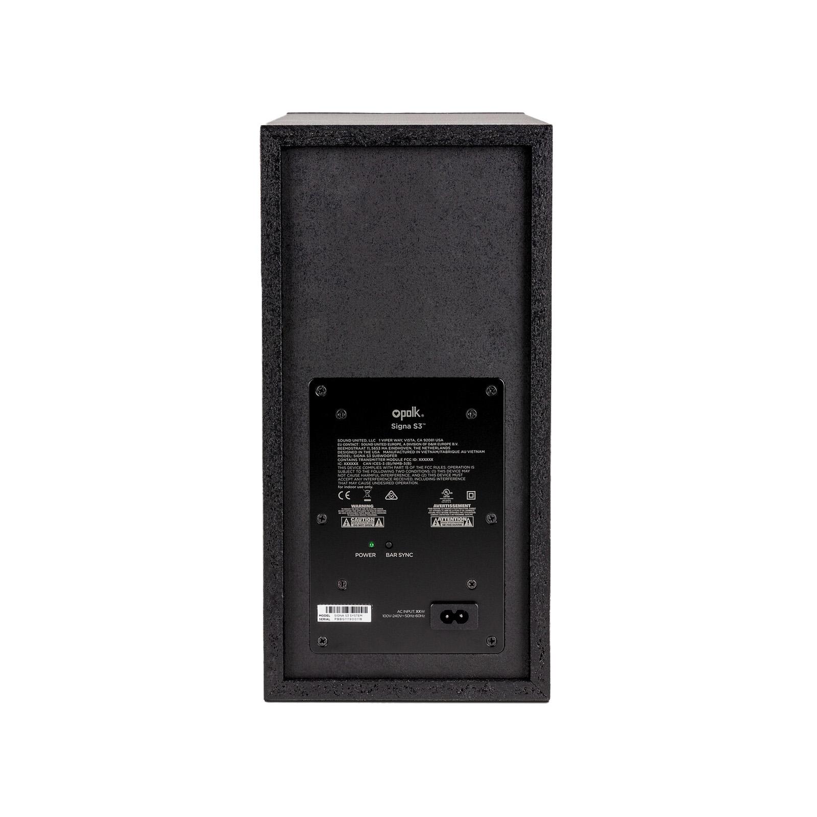 Polk Audio Signa S3 Sound Bar with Wireless Subwoofer and